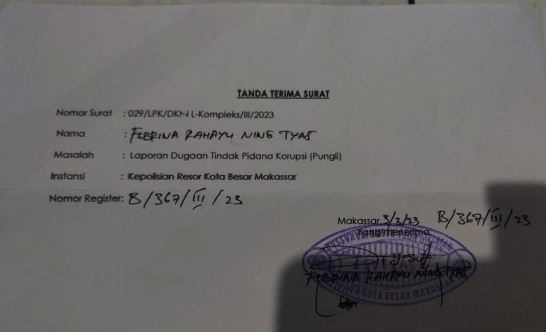 L-Kompleks Laporkan Dugaan Pungli Sosialisasi Dana BOP Disdik Makassar ke APH